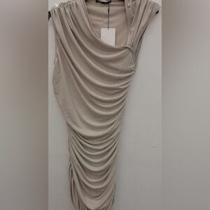 NWT Zara Asymmetrical Ruched Dress
